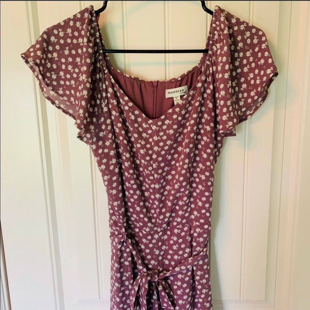 Purple floral jumpsuit